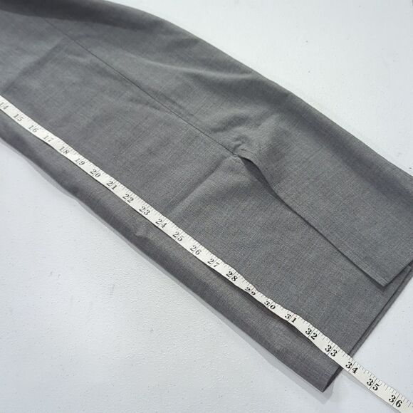 Halston Heritage Dress Pants Womens 8 Gray Wide Leg Split Leg Wool Blend Pants - Picture 12 of 13